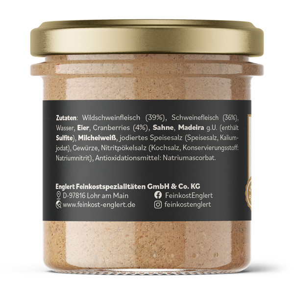 Preview: Wildschweinpastete mit Cranberries, 150 g / Glas